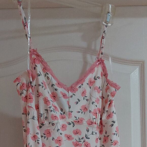 René Rofé Pink Flower Robe and Chemise set Sz L - Picture 2 of 9